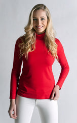 #Skivvy, Long Sleeve, Turtle Neck- BRIQUE ORANGE