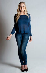 Long Sleeve Boat Neck Sweater-TAN