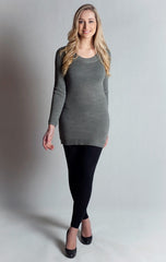 Long Round Neck Jumper- WINE
