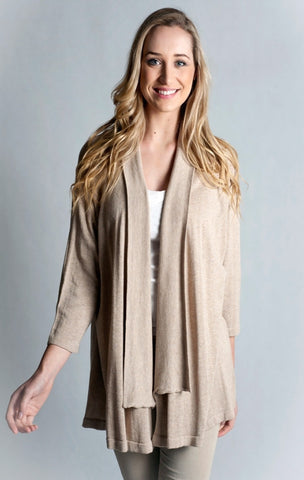 Knitwear-Dolman sleeve, edge to edge Cardigan - Cotton - Only 3XL & 4XL left